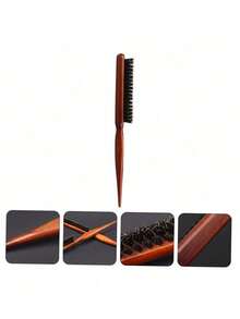 蓬松木柄梳，符合人体工学设计，卷发梳，头皮按摩，造型灵感，适合所有发质的家人和朋友使用。 - 彩色 - 查看 6