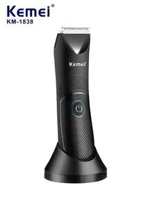 Kemei 1 máy tỉa lông chuyên nghiệp chống nước KM-1838, máy cạo râu điện phù hợp cho nam và nữ, sạc USB, máy tỉa lông vùng kín/bikini/chân/nách. - màu đen - Xem 3
