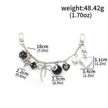 1pc Detachable Pant Chain With Dice & Heart Charm, Adjustable Streetwear Jeans Accessory Gift - Multicolor - View 12