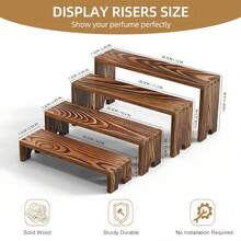 SANNAX 2 Set Large Wooden Tiered Riser Display Stands For Vendor Events, Stackable Wooden Cupcake Stand, Farmhouse Decor Wood Dessert Table Display Set, Vendor Booth Display Items, Food Display Risers For Party - 2 Set - View 8
