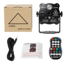 Party Professional DJ Disco Dance Hall Lights, Voice Controlled Multi-Mode Laser Light, Atmosphere Light, Stage Light, With Remote Control, Suitable For Birthday Parties, Birthday Gifts, Club Performances, Karaoke Halls, Christmas Gifts, Halloween - Black - View 13