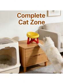 15° Tilted Anti-Vomiting Raised Pet Feeding Bowl, High Stand Cat/Dog Bowl, Protective Neck & Spine Design, Non-Slip Wide Base, Durable Plastic Material, Suitable For Cats & Small Dogs, Wet & Dry Food, Practical Pet Gift - 350ml - View 7