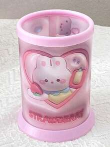 1个可爱卡通透明折叠笔筒 - 彩色 - 查看 3