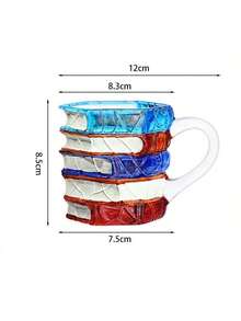 1个书籍主题马克杯，2025新款创意马克杯，爱书人士礼物，独特手工咖啡杯，玻璃材质，11盎司容量，时尚有趣的爱书人士茶杯，可爱杯子，适合书虫、读者、作家、图书管理员等。 - 彩色 - 查看 14