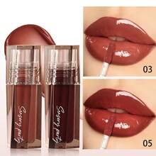 Pudaier 2 Packs Nourishing Hydrating Lip Gloss - Luxurious Glossy Shine, Long-Lasting Color - Essential Makeup Tool For Daily Wear & Special Occasions - Perfect Gift For Women - 03+05 - 查看 4