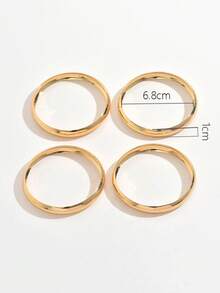 4pcs/Set Elegant Multi-Layer Smooth Bangle Bracelet Set For Women - Geometry - View 6