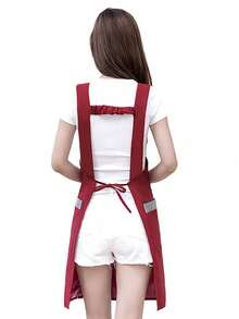 1pc Waterproof & Oil-Proof Canvas Apron - Butterfly Pattern, Adjustable, Fashionable Clothing, Stylish Kitchen Anti-Oil Scarf Suitable For Kitchen, Bathroom, Home - A - View 9