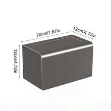 1pc Large Capacity Modern Square Tissue Box With Cover, Minimalist Tissue Paper Holder Suitable For Living Room, Kitchen, Bedroom, Bathroom - Grey - View 1