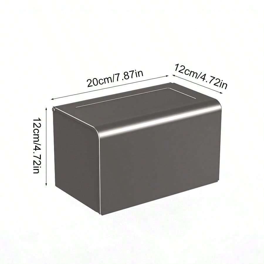 1pc Large Capacity Modern Square Tissue Box With Cover, Minimalist Tissue Paper Holder Suitable For Living Room, Kitchen, Bedroom, Bathroom - Grey - View 1