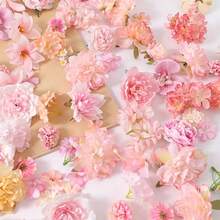10/20/40pcs Artificial Flower Material Pack - Mini Pink Peony, Daisy & Rose Fake Flowers, Suitable For Wedding, DIY Crafts, Wreaths, Valentine's Day, Mother's Day, Graduation - Miniature Flower Heads - Pink Series - View 4