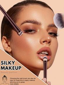 17PC Makeup Tools Set Including:15PCS Makeup Brush Set+2PCS Makeup Sponges+1pc Circular Powder Puffs - Burgundy - View 11