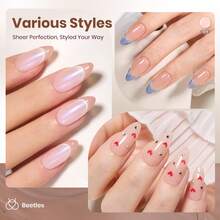 Beetles 15ml Hema Free Black Gel Polish – Silent Charm Audrey Color Long-Lasting Soak Off UV LED Glossy Manicure DIY Nail Art - 15Ml Hema-free Oat Latte - 查看 4