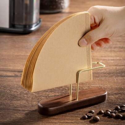 1pc Coffee Filter Paper Holder, Wooden Coffee Filter Paper Stand, Manual Drip Coffee Filter Paper Rack, Back To School Stationery