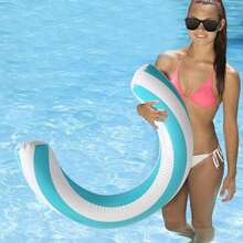 1 pieza Nuevo aro inflable redondo para nadar, flotador de arco inflable para piscina, esencial de playa, accesorio de playa - anillo de natación - Ver 5
