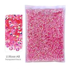 YONGNING Set de Decoración DIY de Cristales de Plástico con Resina AB Transparente Multicolor, Strass sin Pegamento Térmico, 3-5mm, de Espalda Plana - 3 mm 3100 piezas - Ver 13