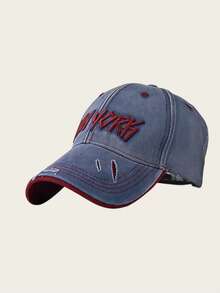 1pc New Cotton Thickened Brim Baseball Cap With Large Embroidered NEW YORK Letters, Unisex Outdoor Personalized Baseball Cap - NEW YORK Baseball Cap - View 7