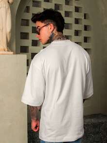 DMUNIZ Oversized Crew Neck T-Shirt, British Essence Santinni, New Release, Gym Fashion. - Kem - Xem 5