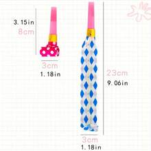 30/40/50 piezas Rollos de papel higiénico inflables creativos y divertidos, suministros y juguetes para fiestas, silbatos de dragón para cumpleaños, juegos educativos interesantes - Estilo de lunares - Ver 7
