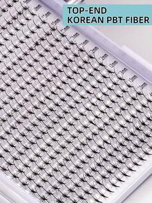 400pcs/Set 20 Rows XXL Tray D-Curl 9D 7D 5D Thin Handmade Pre-Made Fanned Lash Extension Kit, 0.07mm 8-15mm Mixed, Ultra-Narrow Tapered Base, Imported Korean PBT Fiber, Super Black Soft 5D 7D 9D Spiky Pre-Made Fanned False Eyelash Fiber - D - View 6
