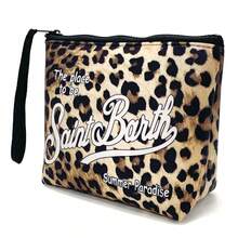 All-In-One Travel Toiletry Bag, S-Saint B-Barth Material, Portable Striped Toiletry Bag, Cosmetic Bag, Handbag, Cosmetic Bag, Waterproof Travel Bag, Travel Organizer With Zipper, Lightweight Makeup Case, Unisex Travel Gift. - 棕色 - 查看 4