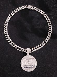 两件套男士镀金“最后的晚餐”吊坠项链，耶稣与门徒，镶嵌立方氧化锆，嘻哈风格首饰，独特礼品之选 - 最後的晚餐吊墜項鍊 - 查看 5