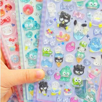 Nhãn dán cầu vồng hoạt hình dập nổi, Nhãn dán trang trí sổ tay hoạt hình dễ thương tự làm, Nhãn dán pha lê lấp lánh hoạt hình sáng tạo, Nhãn dán dập nổi vui nhộn, Nhãn dán kim cương để trang trí điện thoại và sổ tay, Phong cách thẩm mỹ dễ thương, Quà tặng Ngày Valentine, Trang trí nhà cửa