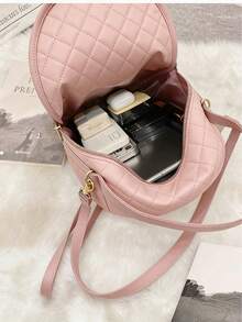 1pc Girls' Argyle Mini Backpack, Handheld/Shoulder/Backpack 3-In-1, Fashionable Versatile Petite Backpack, Adorable For Teenage Girls, Ideal Gift Choice - Multicolor - View 9