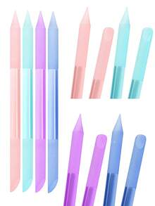 1/4pcs Nail Care Pusher, Double-Ended Manicure Stick, Crystal Nail Care Cuticle Pusher, Professional Precise Nail Care Dead Skin Removal Tool, Manicure Pedicure Tool For Nails And Care - Multicolor - View 1