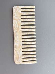 Acetate Comb With Anti-Static Marble Pattern, Ideal For Travel And Makeup - Multicolor - View 6