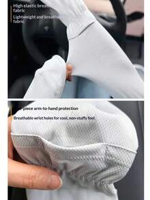 Women's Anti-UV Ice Sleeves, Loose Fit Driving Arm Sleeves, Breathable Hand & Finger Protection, Summer - Multicolor - View 7