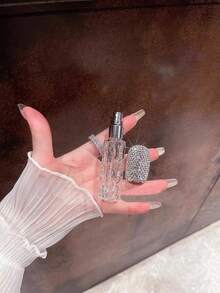 1pc 10ml Refillable Perfume Bottle With Artificial Rhinestones, Luxury Shiny Atomizer Spray Bottle, Toner Mist Container, Portable Travel Cosmetic Dispenser, Thoughtful Creative Gift - View 12