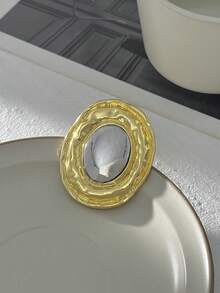 1枚女士优雅简约金属艺术造型时尚婚礼胸针，独特个性情侣魅力配饰 - 彩色 - 查看 11