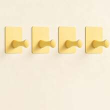 4pcs Self-Adhesive Bathroom Hooks - No-Drill Wall-Mounted Towel & Bathrobe Hooks, Space-Saving Multi-Functional Adhesive Hooks For Bedroom, Kitchen, Bathroom - Ideal Clothing, Hat Storage Bathroom Accessories - Multicolor - View 14