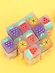 Bộ 5/10 cục tẩy hình lát trái cây hoạt hình, cục tẩy hình thù ngộ nghĩnh, quà tặng khen thưởng cho học sinh mẫu giáo/trường học. - Nhiều màu - Xem 4