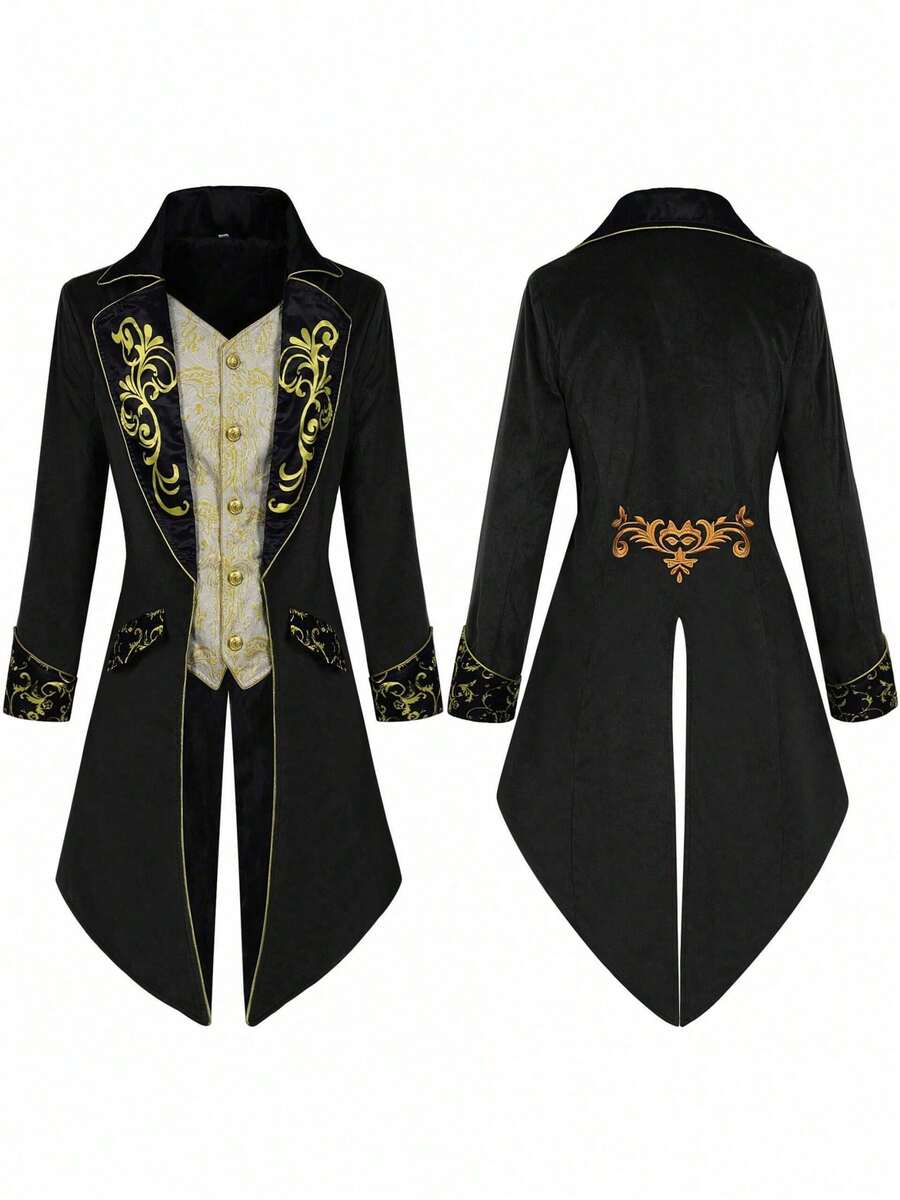 Men Cosplay Clothing - Court-style Tailcoat, Black - View 1