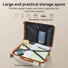 Tidal flash 5 Pieces Travel Suitcase Set (20/24/28 Inch) + Backpack + Duffel Bag,  Hard Shell Suitcase With TSA Lock ,Durable Travel Luggage  With 360° Quiet Spinner Wheels ,Travel Essentials For Men For Women  Vacation , Business Trip ,Family Vacations,Cruise Essentials ,Large Capacity Travel Essential Travel Accessories Travel Organizer Travel Stuff, Spring Outings - Elegant White - View 8