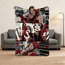 This 1-Piece TWI Red Printed Blanket Is Suitable For All Seasons, Lightweight, Easy To Pack, Durable, And Beautiful. It Can Be Used As A Nap Blanket Or For Office, Bed, Camping, And Travel. It Also Makes A Great Gift For Holidays Such As Halloween And Valentine's Day. - White - View 2