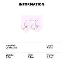 1对简约甜美可爱水钻花朵爱心耳环，多巴胺百搭耳环，适合女性全年日常佩戴 - 耳環 - 查看 12