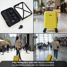 ABS材質登機箱 40x30x20 (24公升) 帶可拆卸輪子，適用於廉價航空公司 - 黑色/海軍藍/藍色/玫瑰金/紫色/薄荷綠/黃色/綠色/粉紅色 - 黃色 - 查看 6