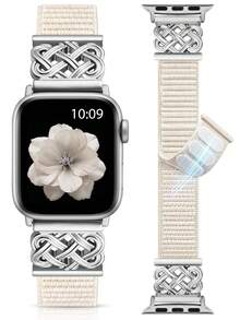 尼龙环形表带，兼容 表带 38/40/41/42/44/45/46/49mm，男女通用；凯尔特结饰边，时尚百搭，可调节透气编织表带，兼容 Series 11/10/9/8/7/6/5/4/SE/Ultra/3/2/1 - 38/40/41/42毫米(10/11系列) - 查看 12