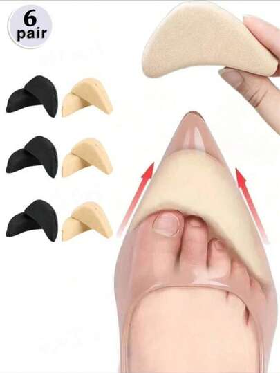 6/3/2/1 Pairs Thick Soft Toe Pads For High Heels, Relieve Foot Pain, Adjustable Shoe Size