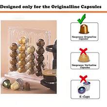 Nynelly Soporte acrílico para cápsulas de café soporte para cápsulas de café NESPR original soporte organizador de almacenamiento de cápsulas de café capacidad para 40 cápsulas para cocina oficina bar de café - Estilo de Pie - Ver 3