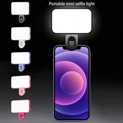Multifunctional DUONENG Luz portátil de bolsillo para selfies, iluminación para videollamadas con clip, con 3 modos de iluminación, recargable, adecuada para portátil/teléfono/tableta/llamadas de Zoom/maquillaje, para selfies y transmisión en vivo