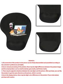 Wrist Rest Mouse Pad, Cute Cat & Dog Pattern Design, Anthropomorphic Style, Ergonomic Design With Wrist Rest, Faux Leather Mouse Pad With Smooth Wrist Rest, Comfortable Mouse Pad, Computer Desk Mat, Office Keyboard Pad, Desktop Protector, Suitable For Non-Slip Base, Gaming, Anti-Slip, Computer, Laptop, Office, Home Use, Graduation Souvenir, Suitable For Office And Gaming, Birthday Gift, School Gift, Mother's Day Gift, Office Supplies - Multicolor - View 12