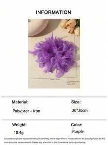 1件波西米亚复古仿水晶羽毛胸针，夸张个性化优雅多功能羽毛胸针/发夹，适合女性日常、宴会、派对及任何场合佩戴。 - 紫色 - 查看 6