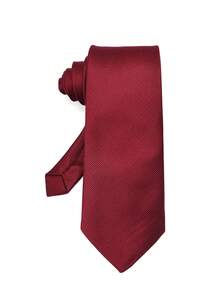 1条男士酒红色修身领带，高品质时尚领带，适合婚礼派对 - 酒紅色 - 查看 3