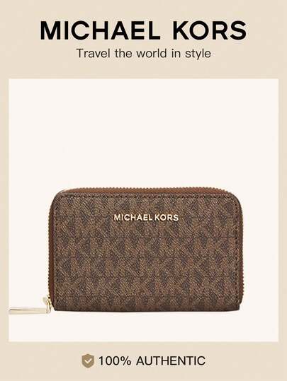 Michael Kors MK Empire Slim Thin ID Credit Card Holder RFID Genuine Leather Bifold Front Pocket Wallet