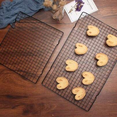 Black Non-Stick Drying Rack, Baking Tool, Kitchen Storage Rack, Bread Cooling Rack, Cookies, Food Cooling Rack