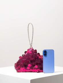 迷你钱包、女士手提包、晚礼服、派对礼服、舞会包、舞会配饰、婚礼用品、优雅女士钱包、女士礼物（图案随机） - 玫紅色 - 查看 3