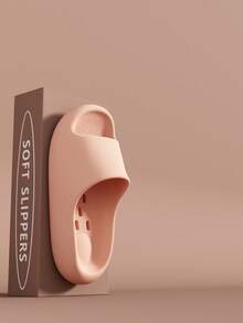 Women's Waterproof Bathroom Slippers, Summer Breathable EVA Lightweight Thick Sole Minimalist Versatile Couple Flat Sandals - Pink - View 6